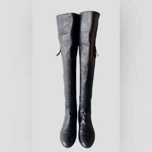Stunning Stuart Weitzman Elf Style Black Leather Over the Knee Boots!